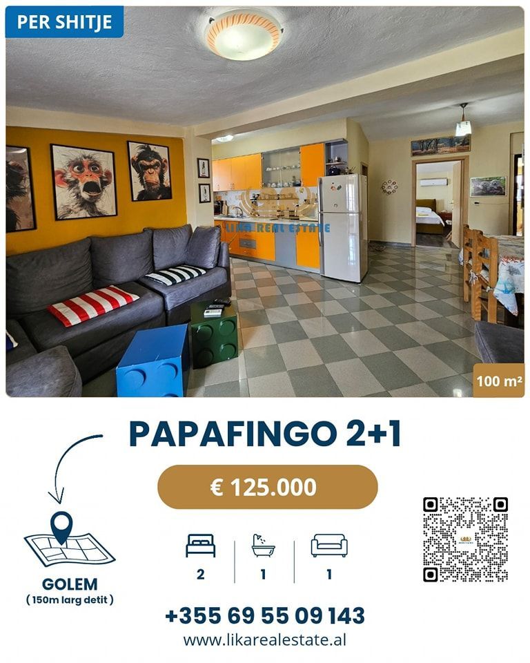 🏡 Shitet Papafingo 2+1 në Golem – Afër Bregdetit
