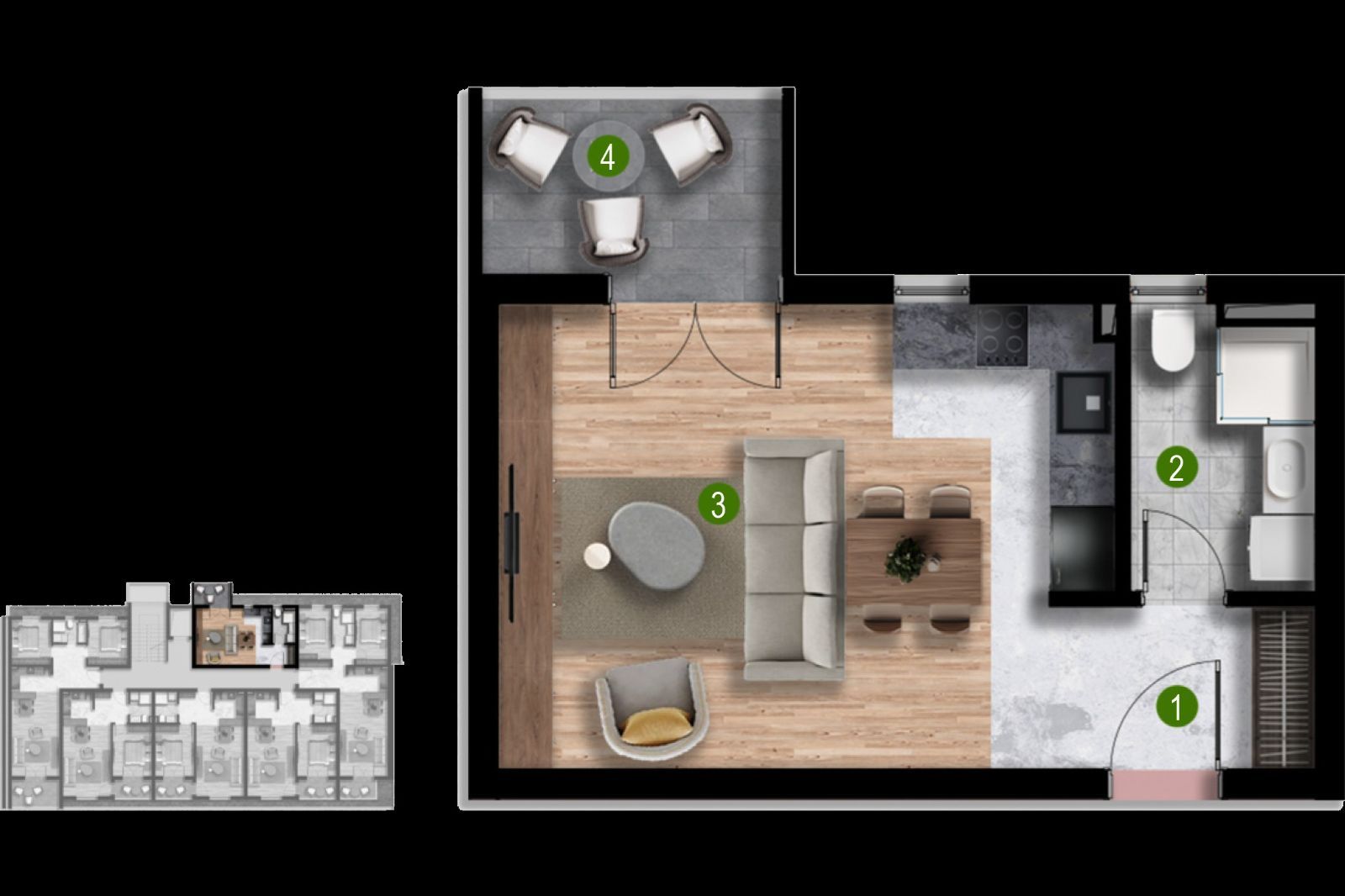 Exquisite 1-Bedroom Apartment for Sale in Polje, Bar, Montenegro 2